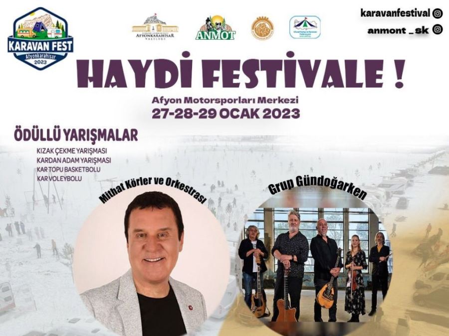 Afyon Karavan Festivali’nde buluşacak