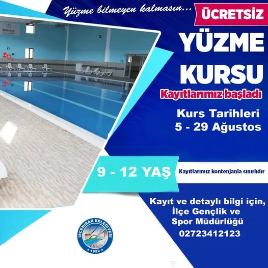 İscehisar Belediyesi’nden Yaz Tatiline Özel Ücretsiz Yüzme Kursu!