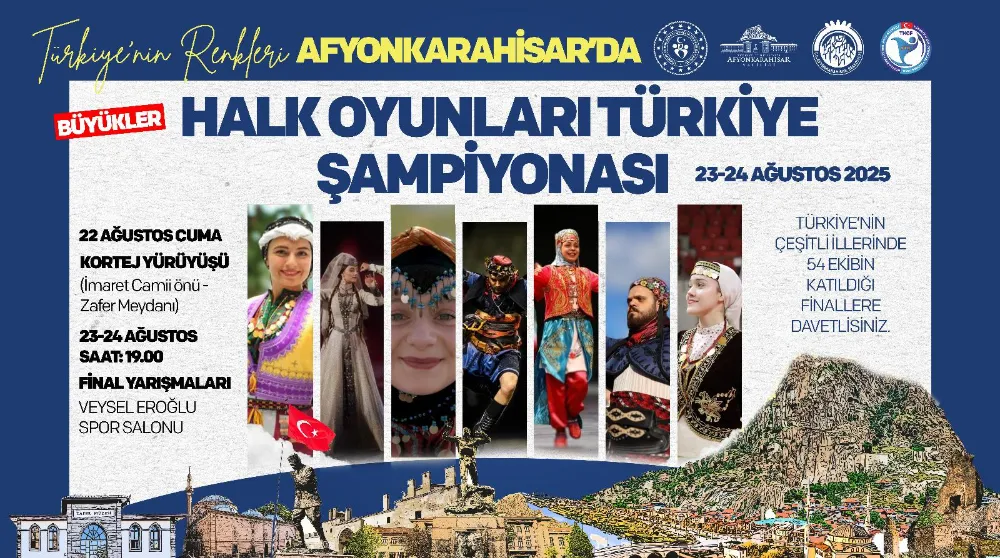 Afyonkarahisar Büyükler Türkiye Halk Oyunları Şampiyonasına Ev Sahipliği Yapıyor 